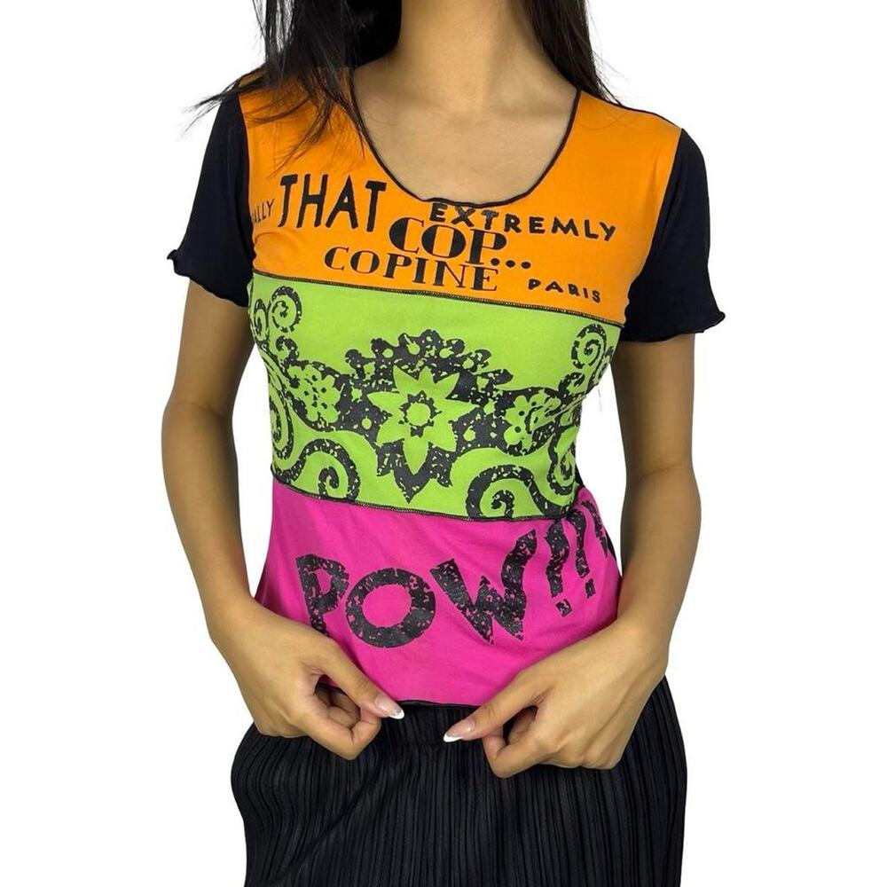 Cop Copine Multicolored Comic Graphic Top